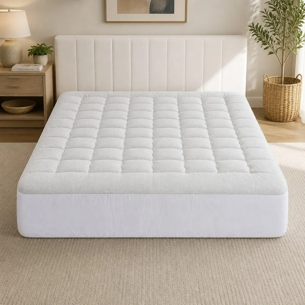 Mattress Topper Pillowtop 11cm Thick Bamboo Blend Fabric King Size