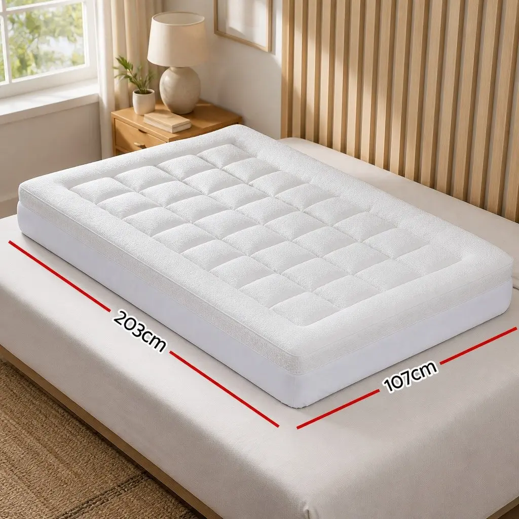 Mattress Topper Pillowtop 7.5cm Thick King Single Bamboo Fabric