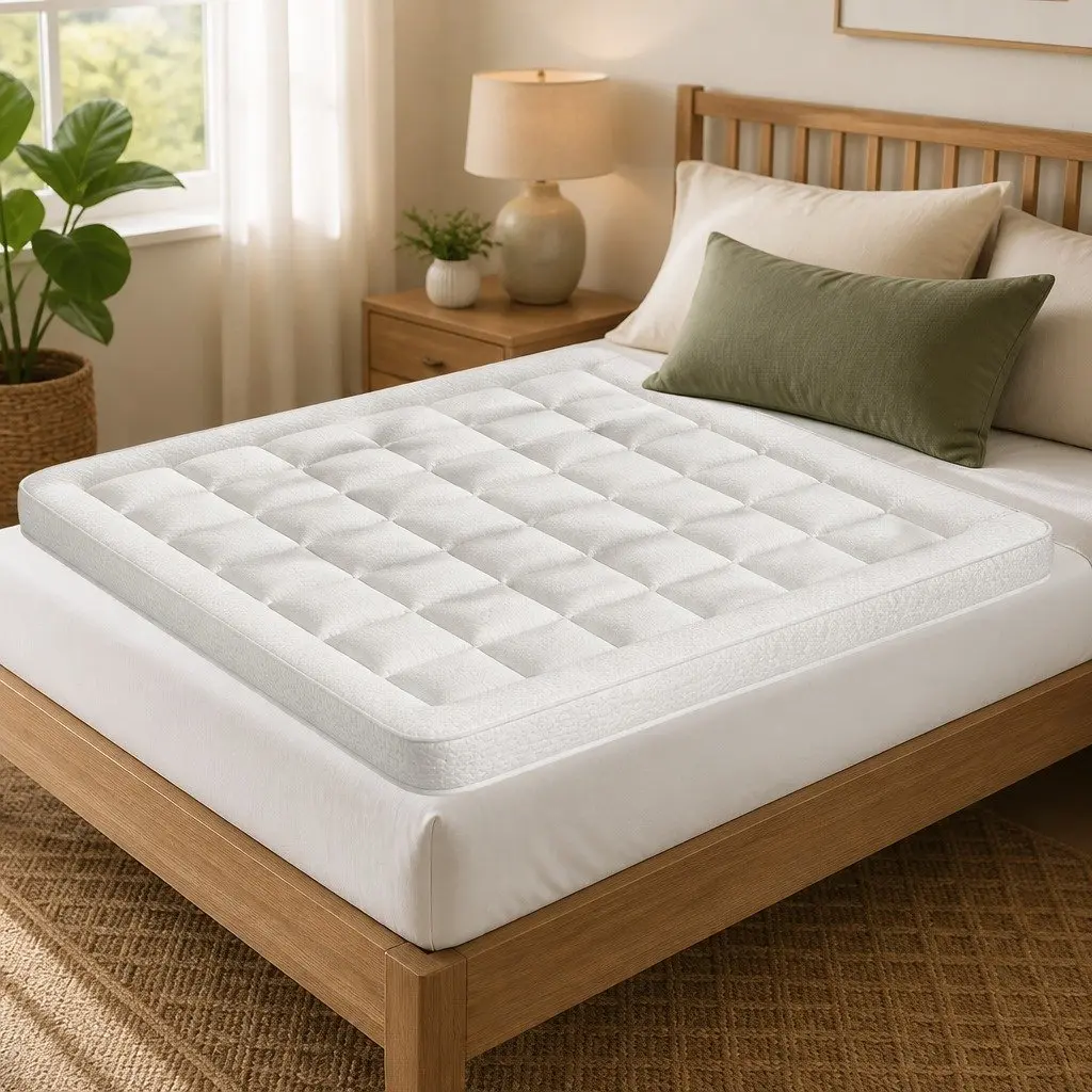 Pillowtop Mattress Topper 7.5cm Thick Queen Size Bamboo Cover Washable