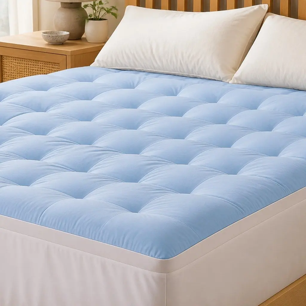 King Mattress Topper 5cm Pillowtop Reversible Cooling Coral Fleece