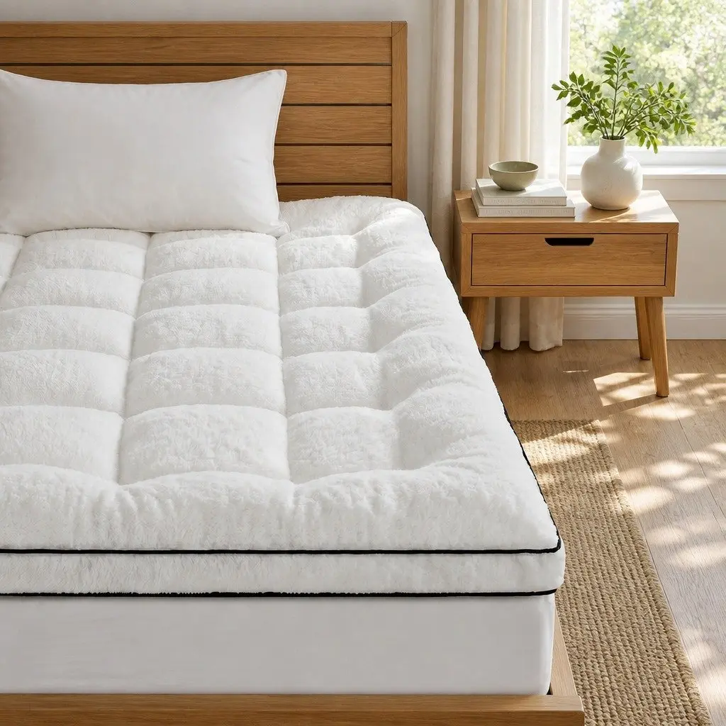 Mattress Topper Coral Fleece 5cm King Single