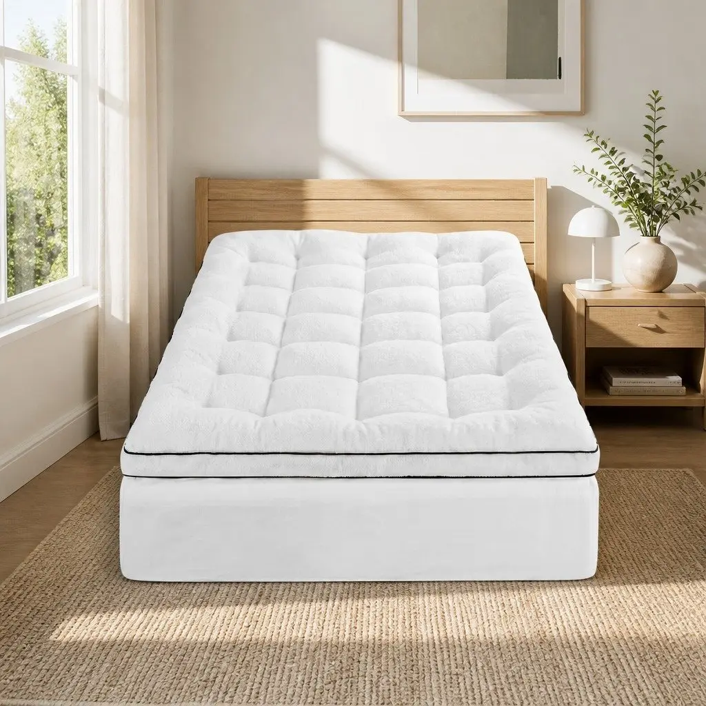 Mattress Topper Coral Fleece 5cm King Single