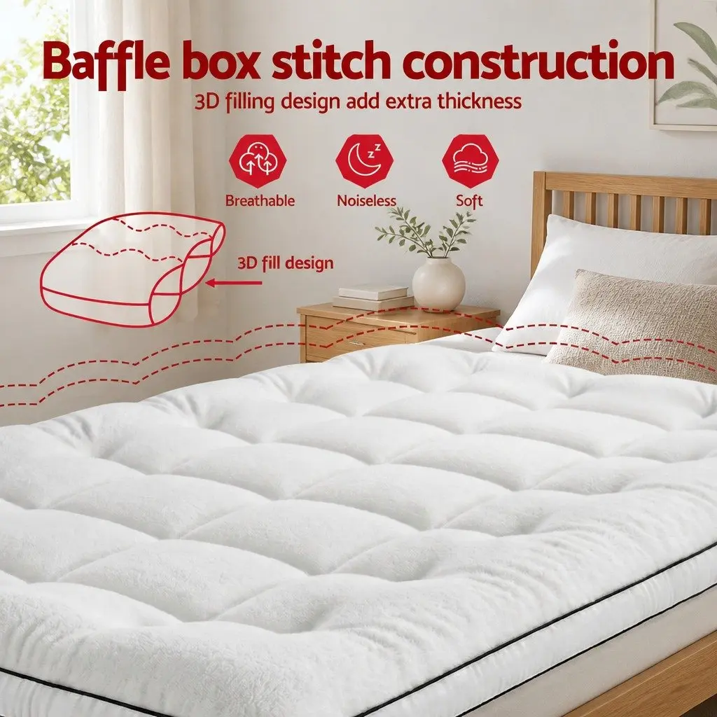 Mattress Topper Coral Fleece 5cm King Single