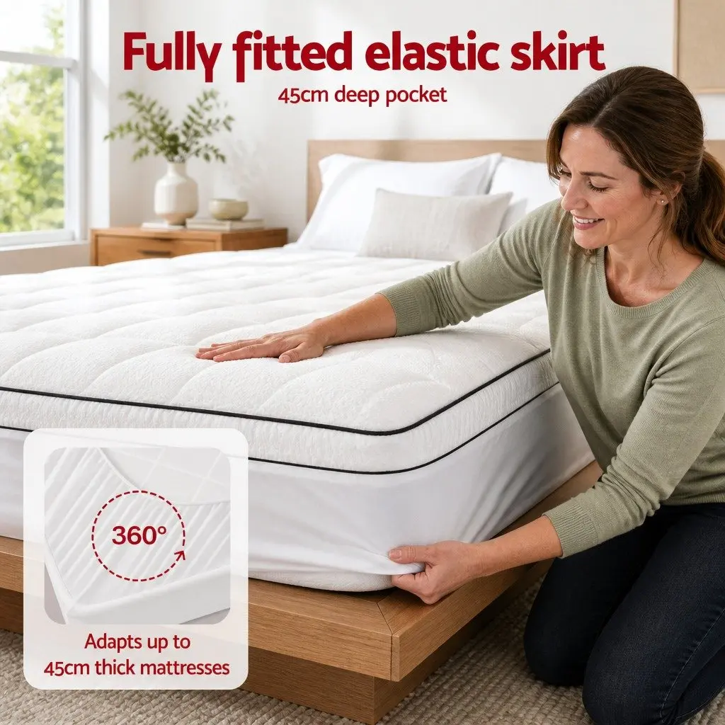 Double Mattress Topper 5cm Pillowtop Coral Fleece Hollow Fiber