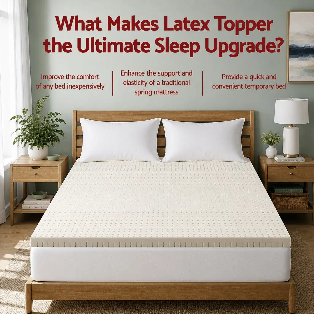 King Latex Mattress Topper 7.5cm Thick 7-Zone Pressure Relief Bed Pad Washable