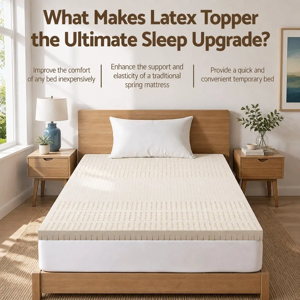 Latex Mattress Topper 7.5cm Thick 7-Zone Support King Single Size