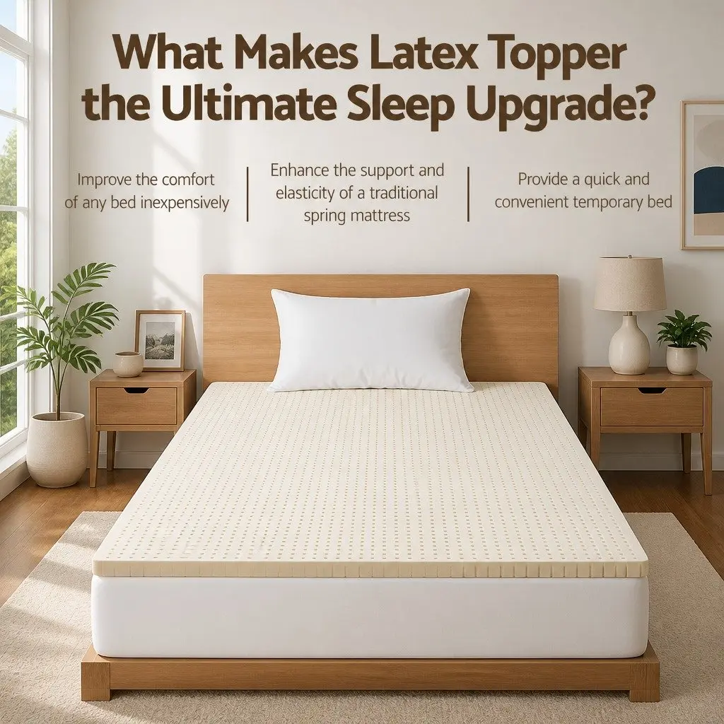 Latex Mattress Topper 7 Zone King Single Cooling Pad Foldable Washable Cover