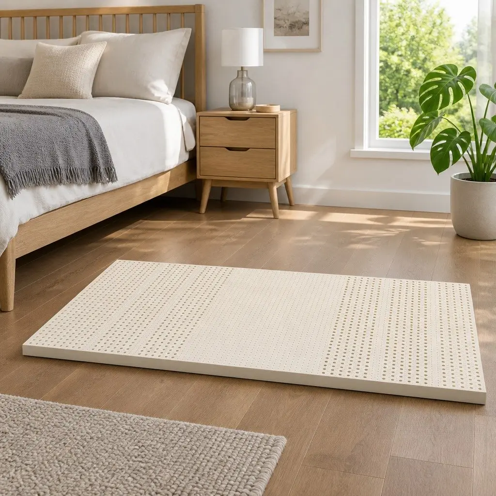 Latex Mattress Topper 7 Zone King Single Cooling Pad Foldable Washable Cover