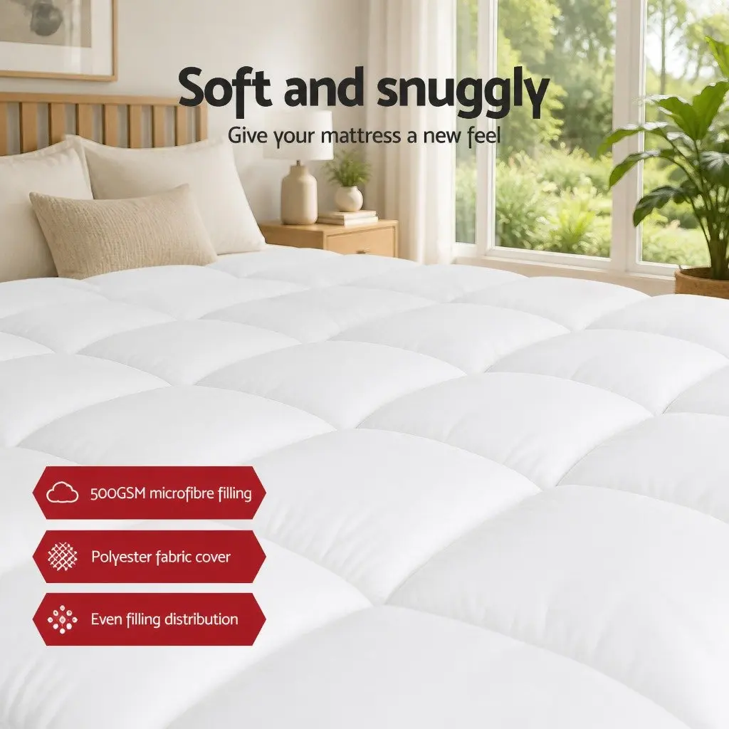 Mattress Topper Pillowtop 5cm Thick King Single Breathable Microfibre Pad
