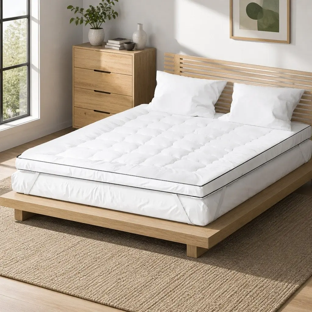Pillowtop Mattress Topper 5cm Thick Double Bed Pad Machine Washable Breathable
