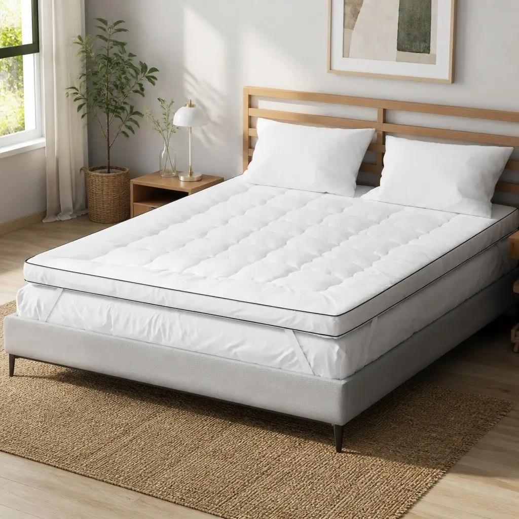 King Mattress Topper 5cm Pillowtop Microfibre Breathable Machine Washable