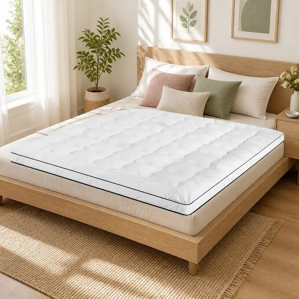 King Mattress Topper 5cm Pillowtop Microfibre Breathable Machine Washable