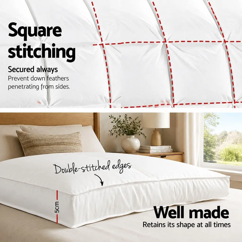 Pillowtop Mattress Topper 5cm Thick Double Bed Pad Microfibre Filling Fitted