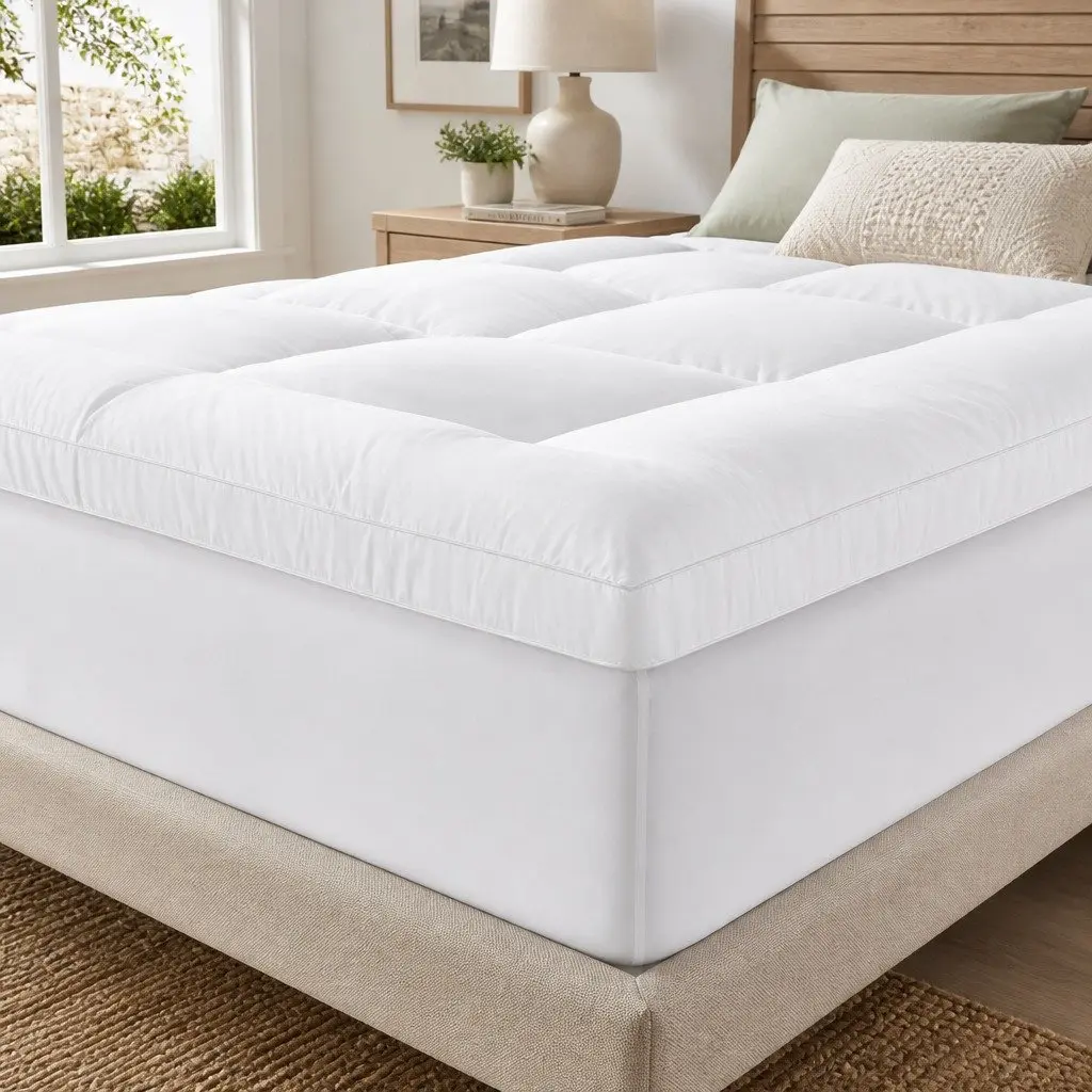 Pillowtop Mattress Topper 5cm Thick Double Bed Pad Microfibre Filling Fitted