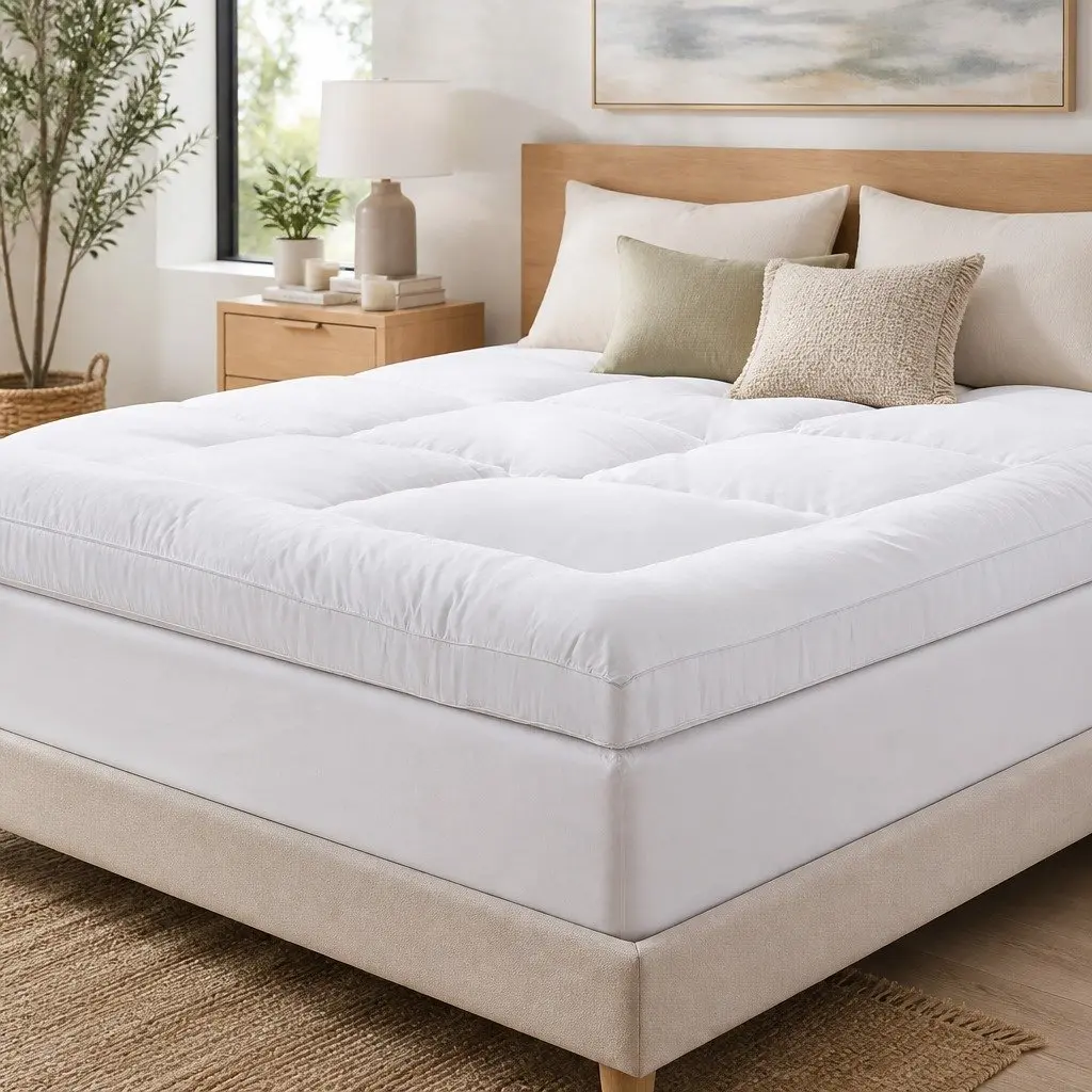 Pillowtop Mattress Topper King 5cm Thick Microfibre Filling 45cm Deep Pocket