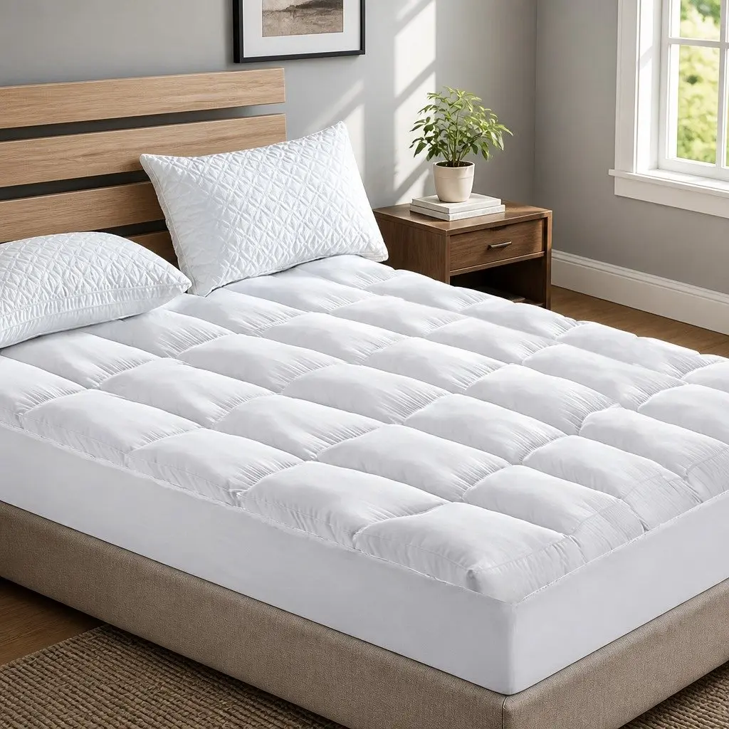 Pillowtop Mattress Topper 5cm Thick Single Bed Microfibre Filling Elastic