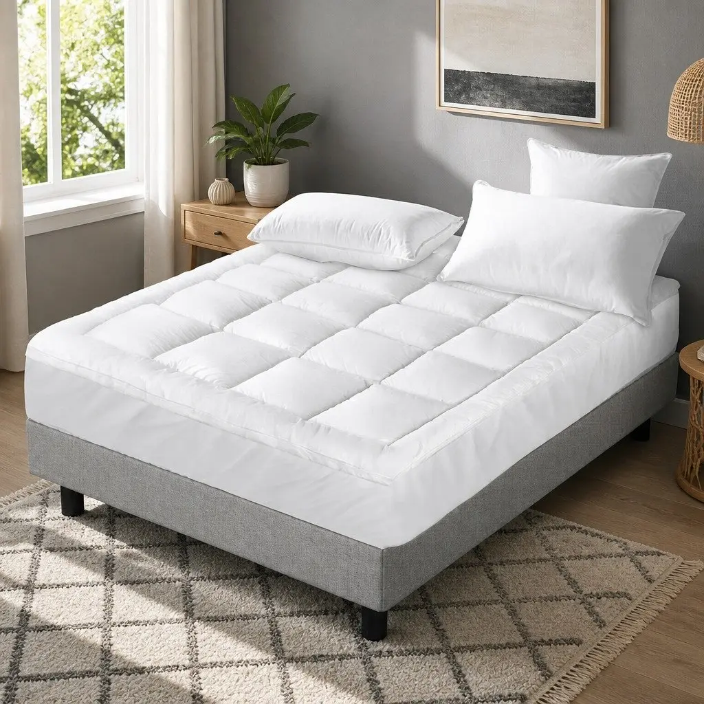 Pillowtop Mattress Topper 5cm Thick Single Bed Microfibre Filling Elastic