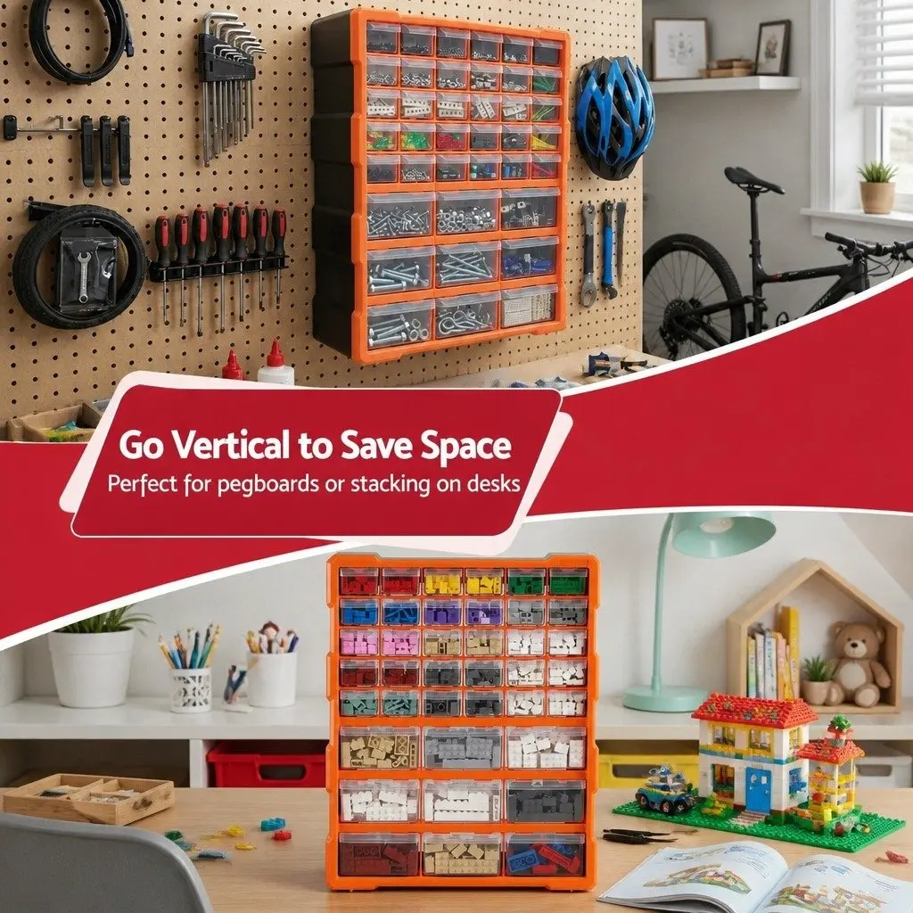 39-Drawer Tool Storage Cabinet Organizer Anti-Drop Hardware Small Parts
