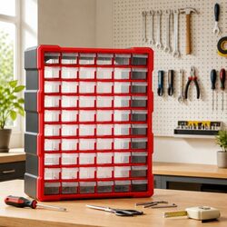 60-Drawer Tool Storage Cabinet Small Parts Organizer Wall-Mount Stackable