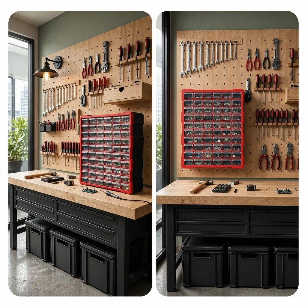 60-Drawer Tool Storage Cabinet Wall-Mount Stackable High-Visibility Orange Drawers