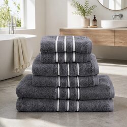 Your Essential 6-Pack Bath Towel Set in Grey