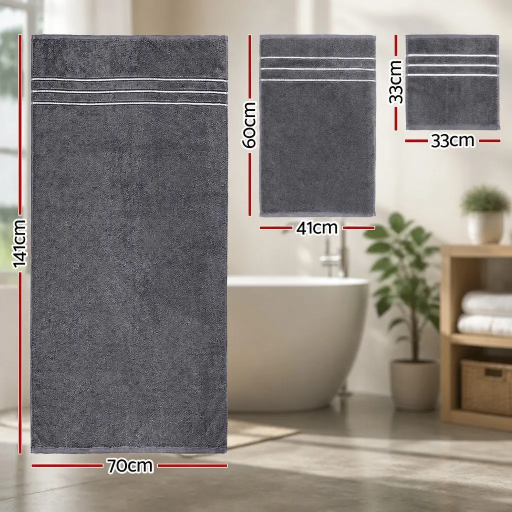 6-Pack Bath Towel Set in Grey