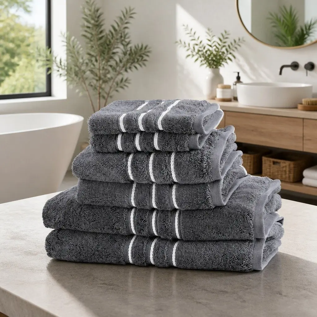 6-Pack Bath Towel Set in Grey