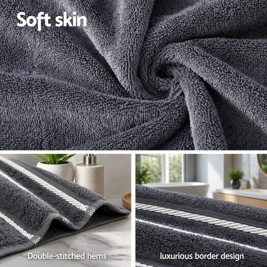 6-Pack Bath Towel Set in Grey