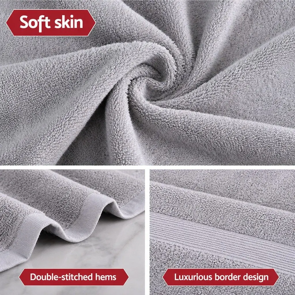 2 Pack Bath Sheets Extra Large Cotton Towels Grey 180cm x 90cm Set