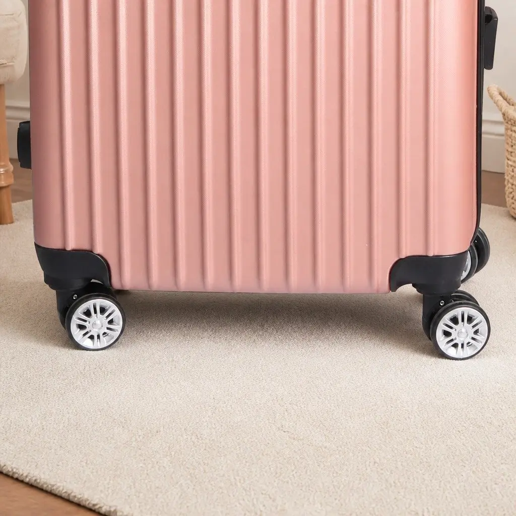 24 Inch Luggage Suitcase Hard Shell Rose Gold Lightweight Trolley Travel Spinner Wheels