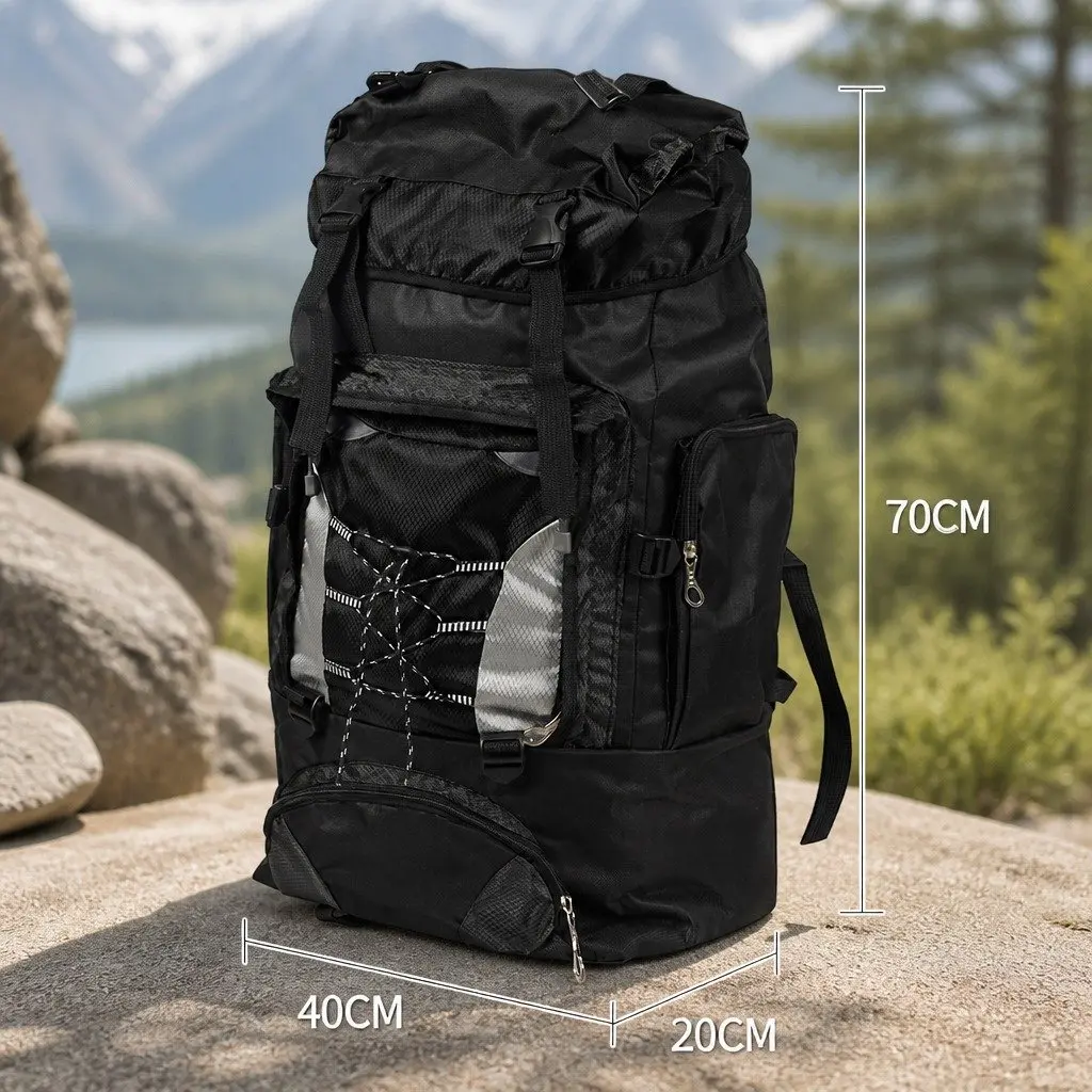 80L Military Backpack Tactical Waterproof Black