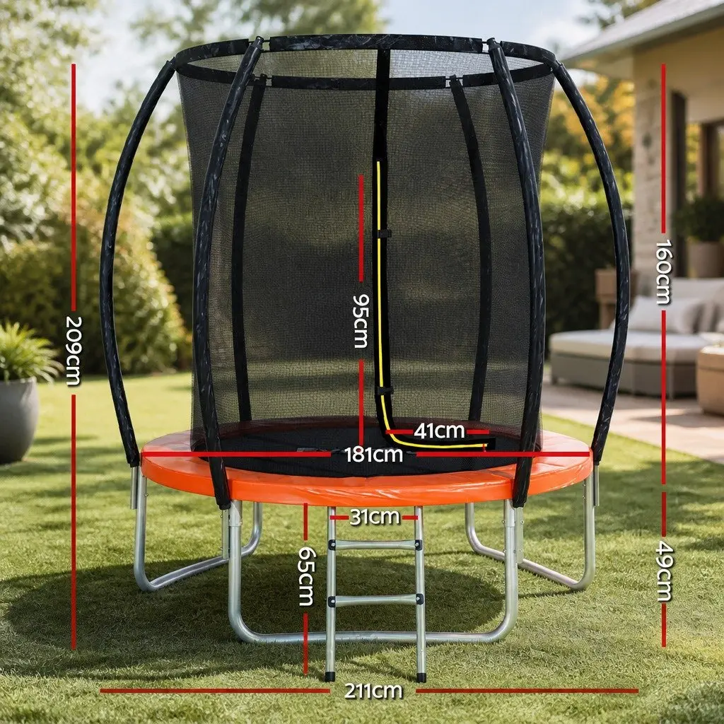 6FT Kids Trampoline with Safety Enclosure Net and Ladder
