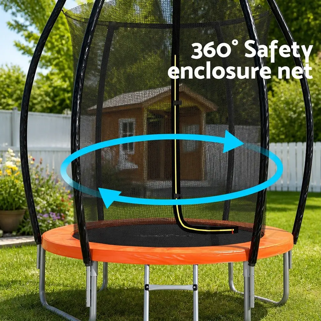 6FT Kids Trampoline with Safety Enclosure Net and Ladder