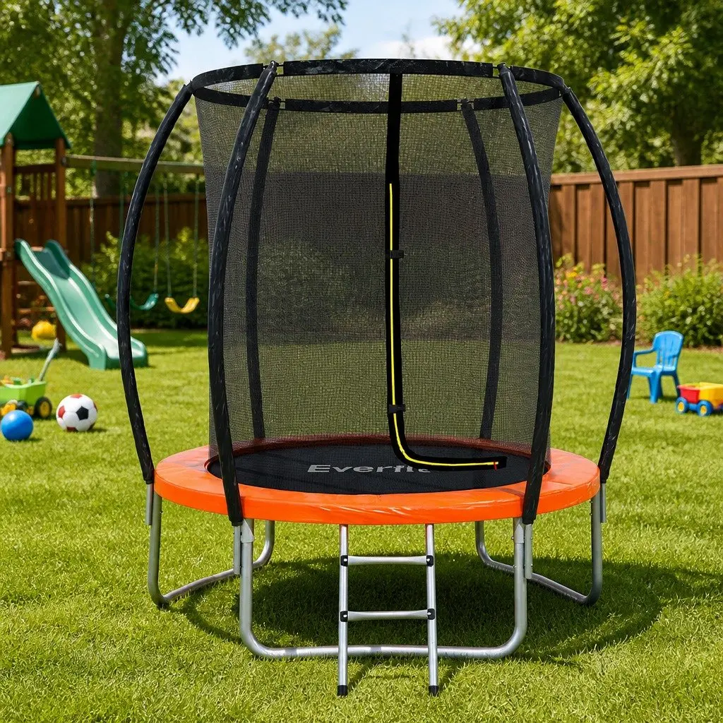 6FT Kids Trampoline with Safety Enclosure Net and Ladder