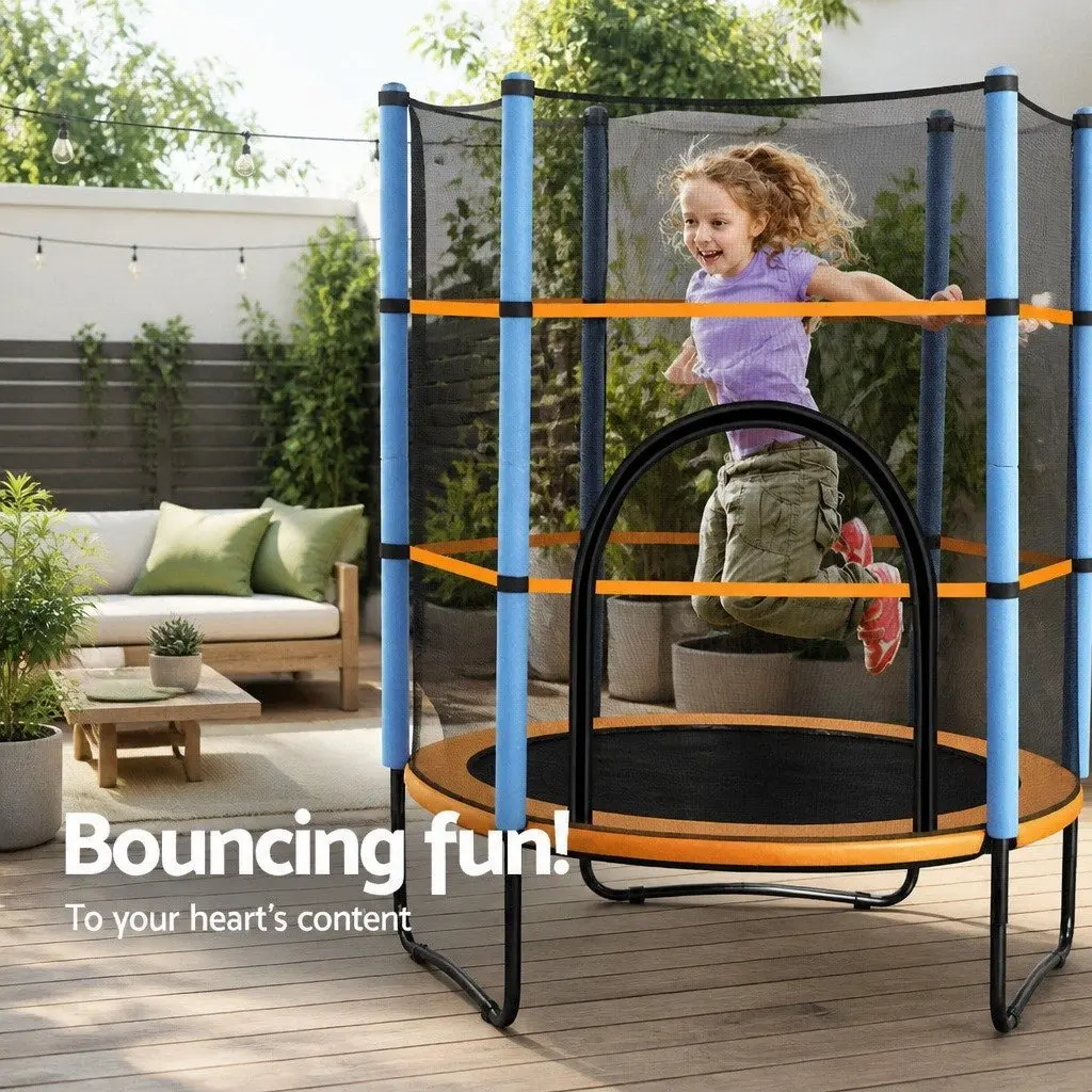 Kids Trampoline 4.5FT Compact with Safety Net Enclosure Red