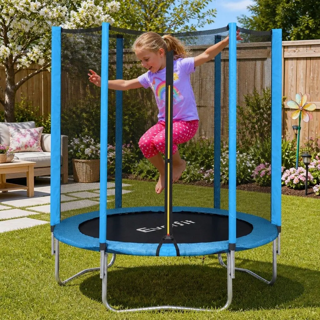 Kids Trampoline 6FT Round Jumping Mat Safety Net Enclosed Backyard Play