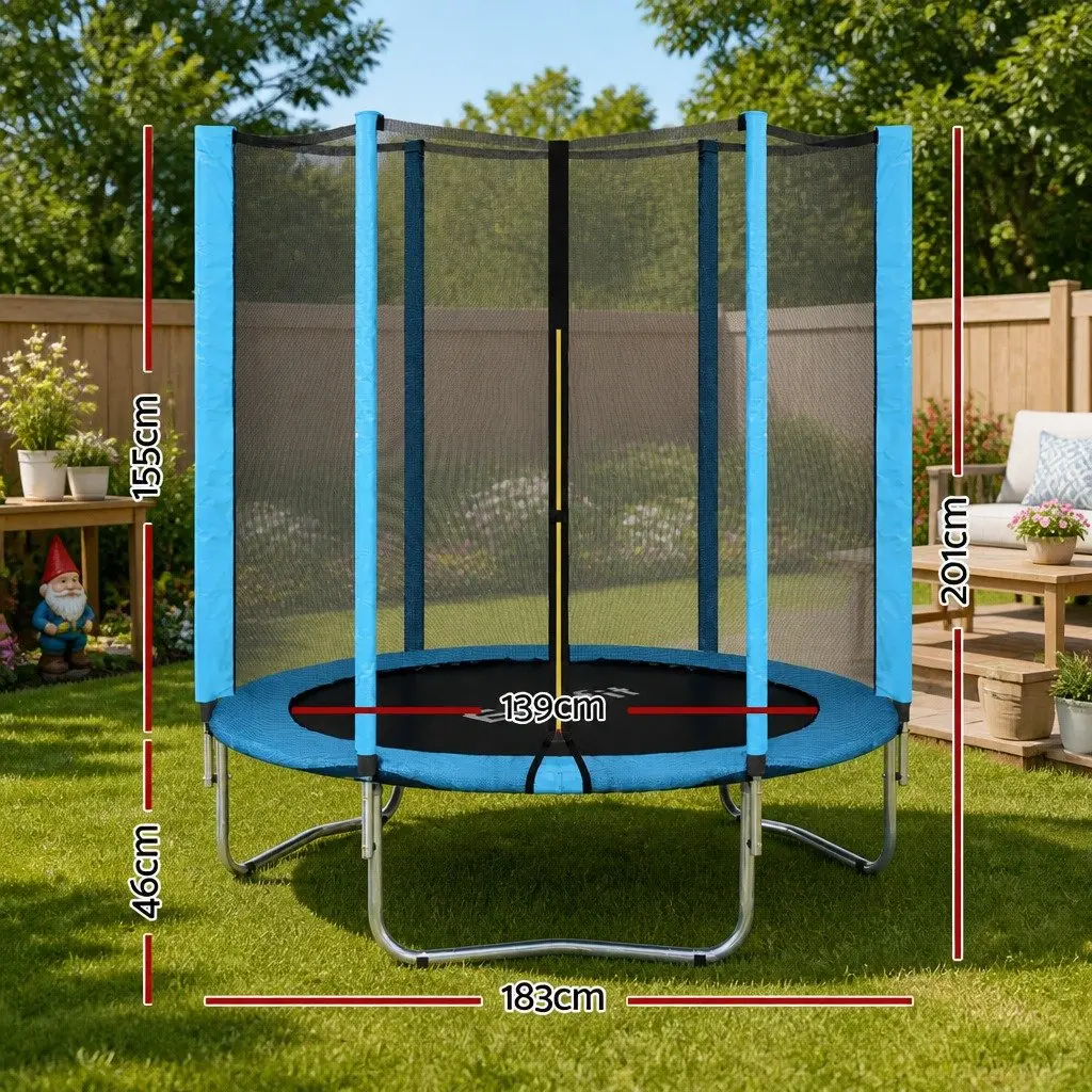 Kids Trampoline 6FT Round Jumping Mat Safety Net Enclosed Backyard Play