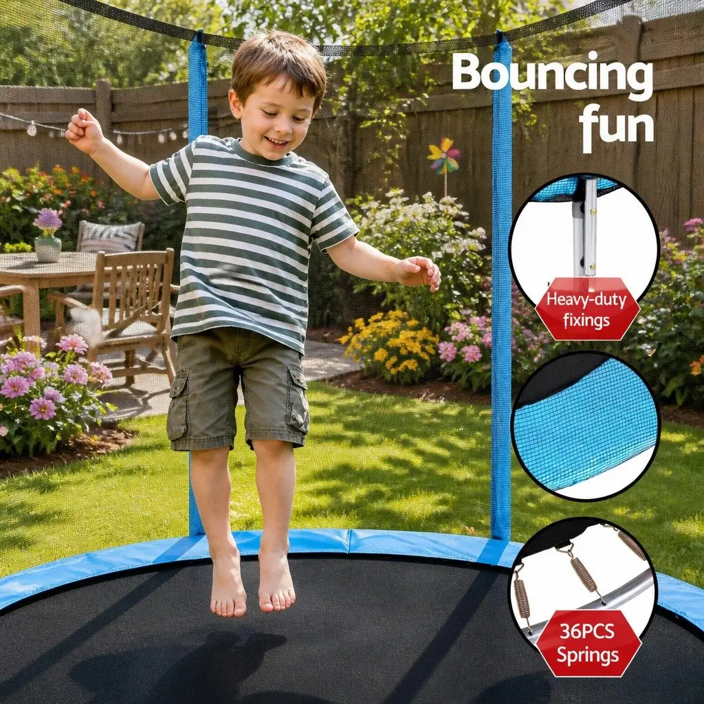 Kids Trampoline 6FT Round Jumping Mat Safety Net Enclosed Backyard Play
