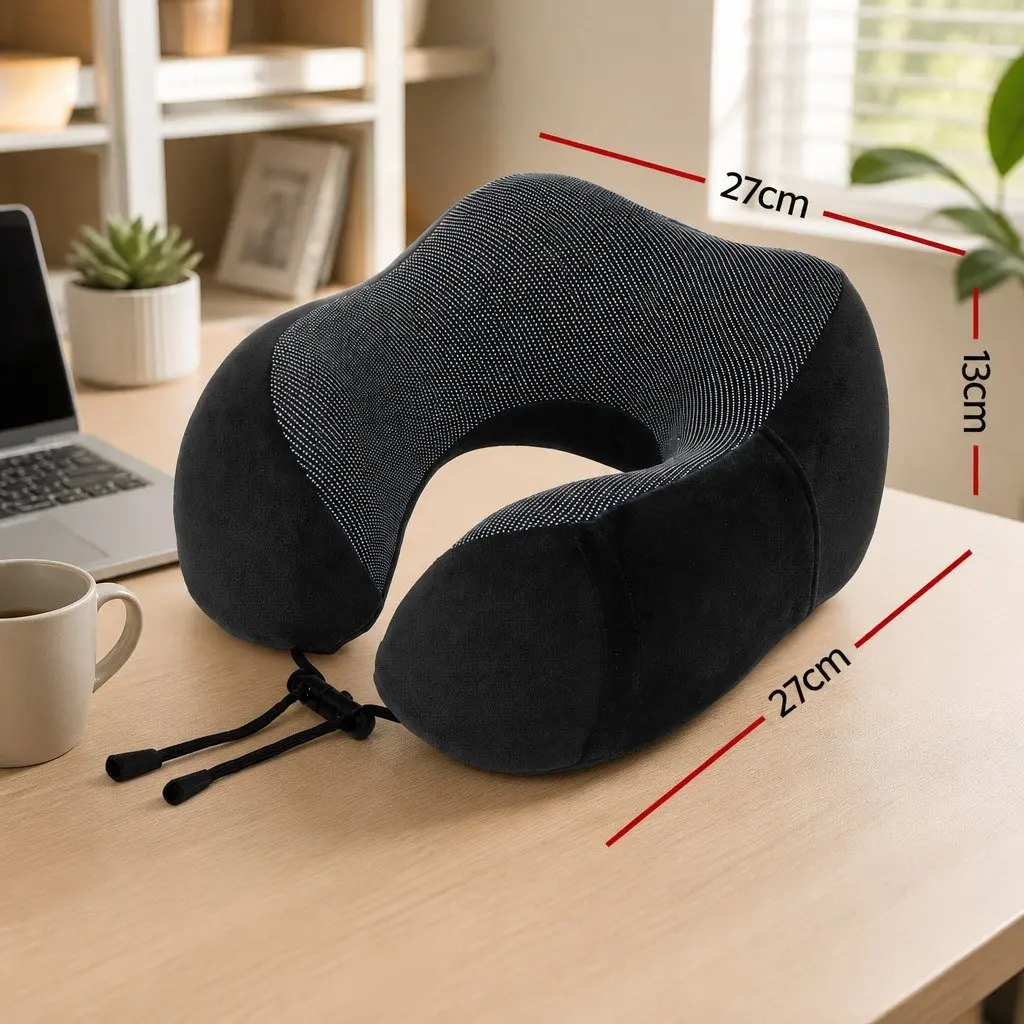 Travel Neck Pillow Memory Foam Airplane Pillow with Removable Washable Cover