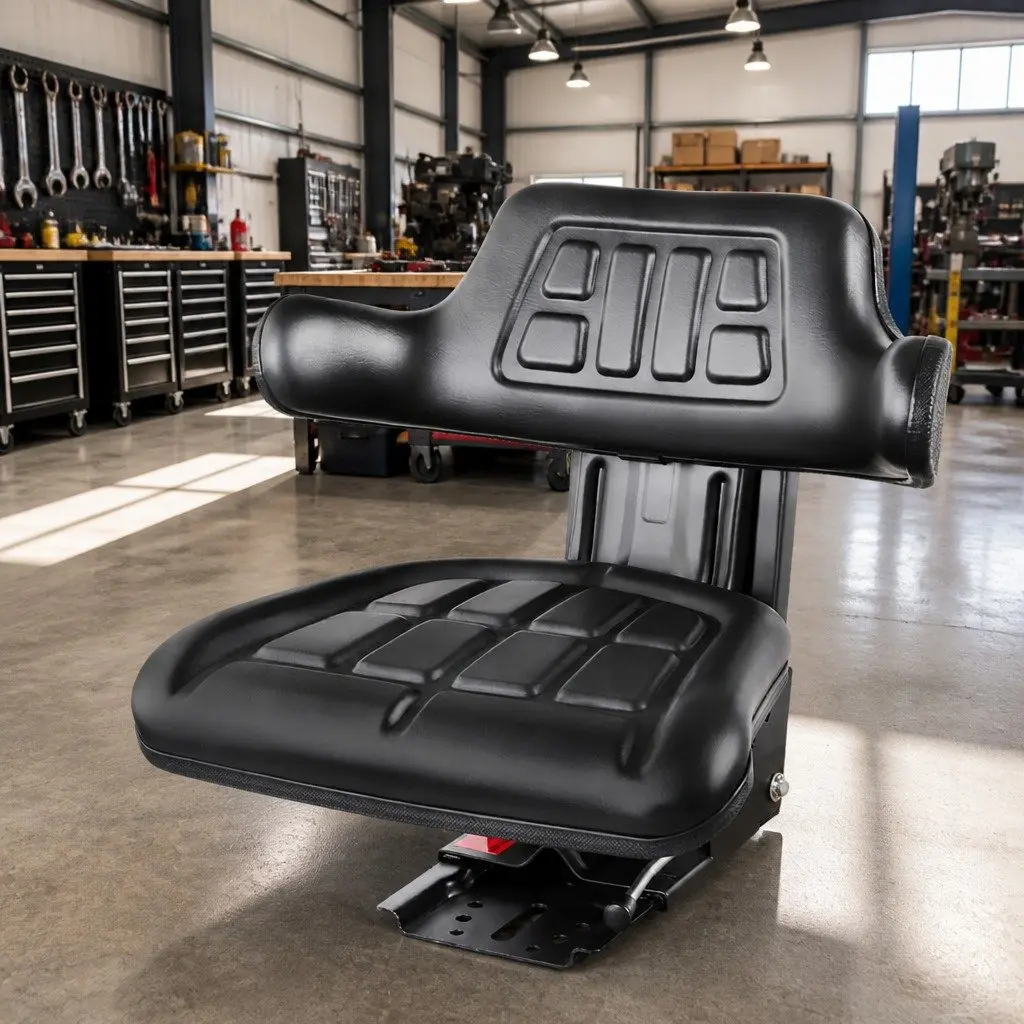 Universal Tractor Seat Adjustable Suspension Black 61 x 50 x 59 cm