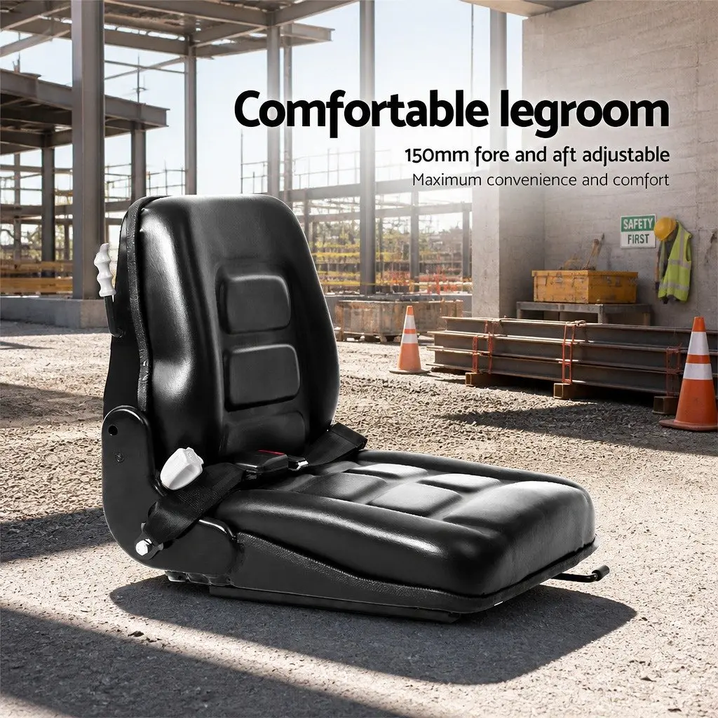 Universal Tractor Seat Heavy Machinery Equipment Black PU 150mm Adjustment
