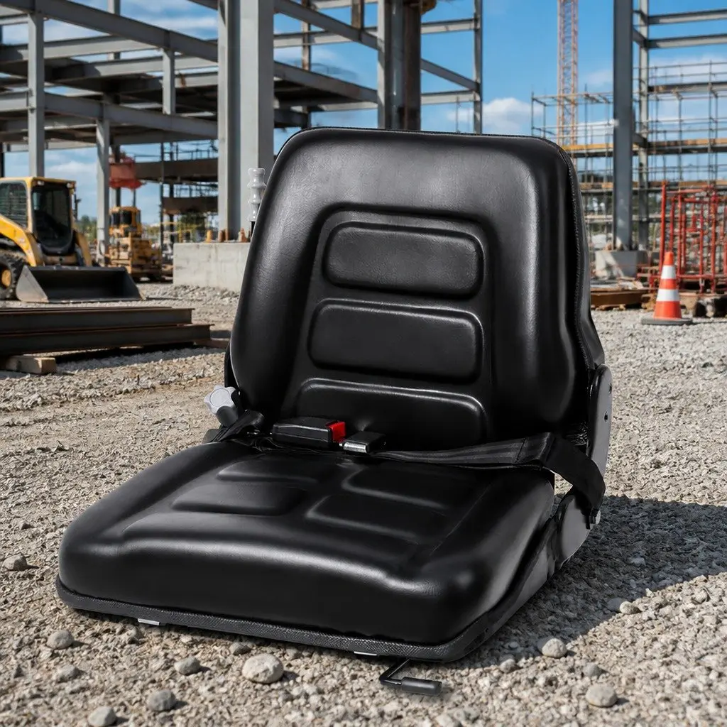 Universal Tractor Seat Heavy Machinery Equipment Black PU 150mm Adjustment