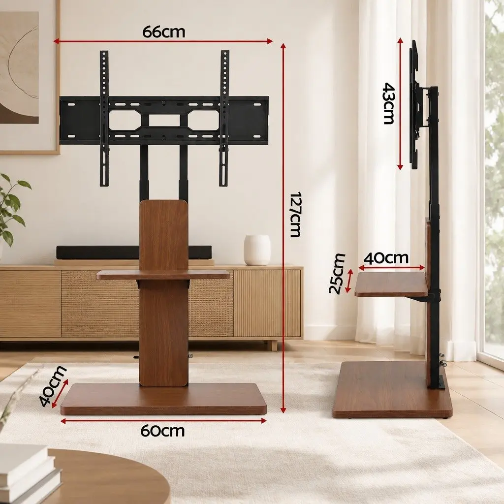 TV Stand Swivel Height Adjustable Wooden Base for 32-70 Inch TVs
