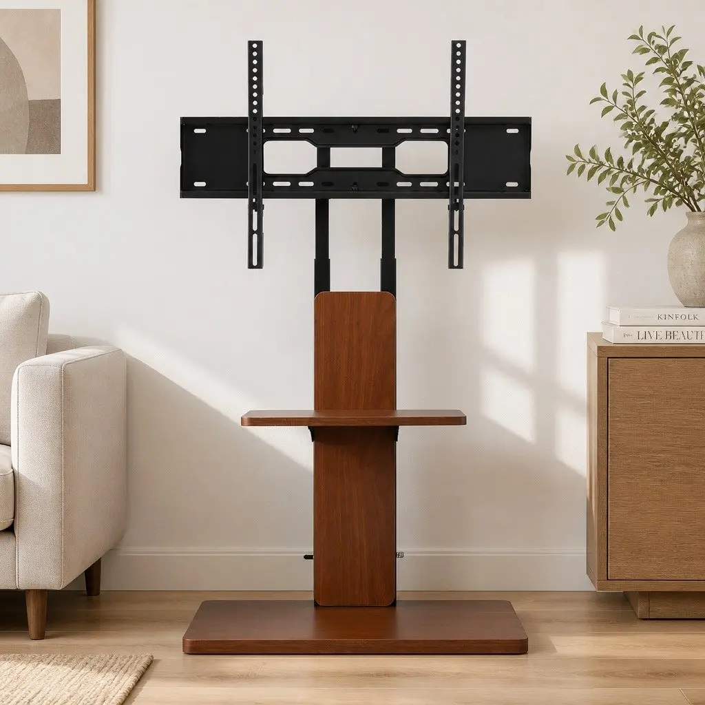 TV Stand Swivel Height Adjustable Wooden Base for 32-70 Inch TVs