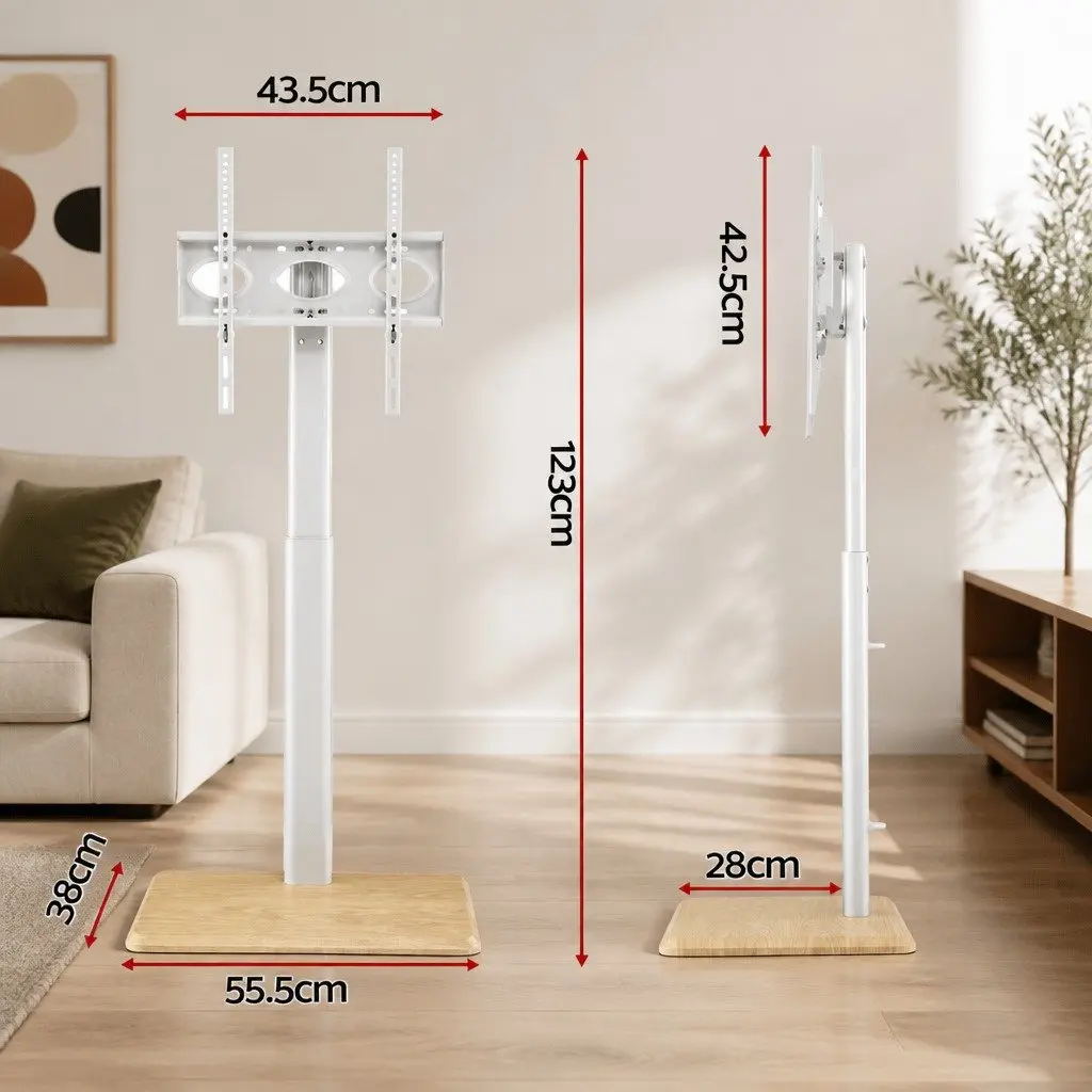 TV Stand Swivel Floor Mount Height Adjustable for 24-55 Inch TVs