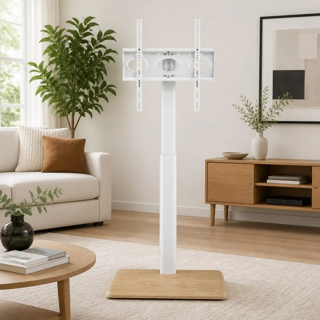TV Stand Swivel Floor Mount Height Adjustable for 24-55 Inch TVs