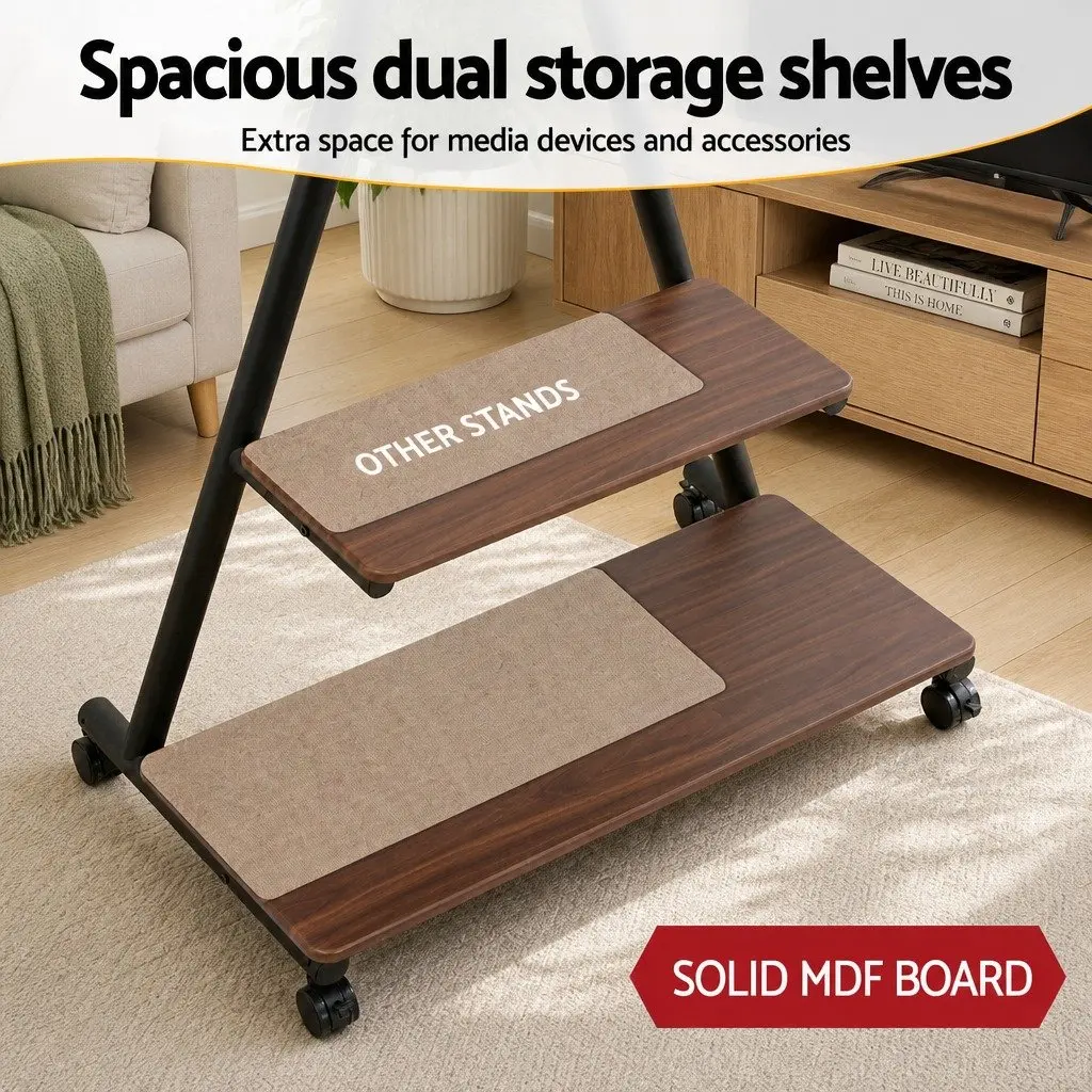Mobile TV Stand Heavy Duty Steel Frame 32-75 Inch