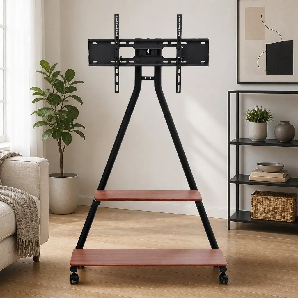 Mobile TV Stand Heavy Duty Steel Frame 32-75 Inch