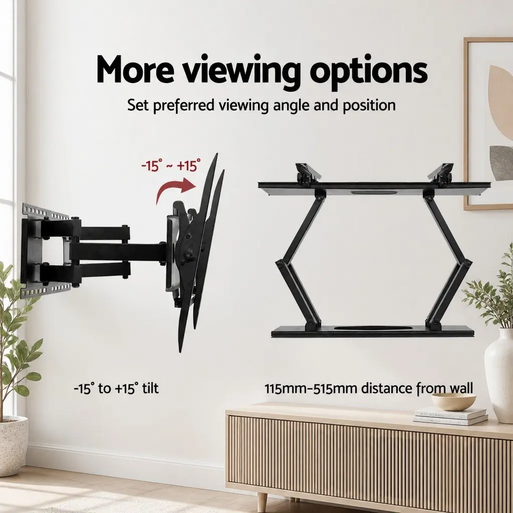 TV Wall Mount Bracket Full Motion Dual Arm Adjustable 32"-80