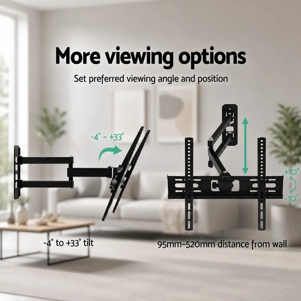 TV Wall Mount Bracket Full Motion Tilt Swivel 23"-55